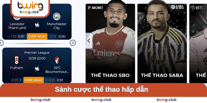 Sảnh cược thể thao hấp dẫn