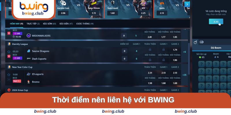 Thời điểm nên kết nối trực tiếp với nhà cái