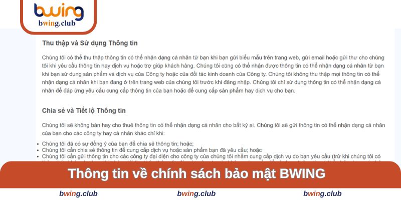 Chi tiết về các chính sách